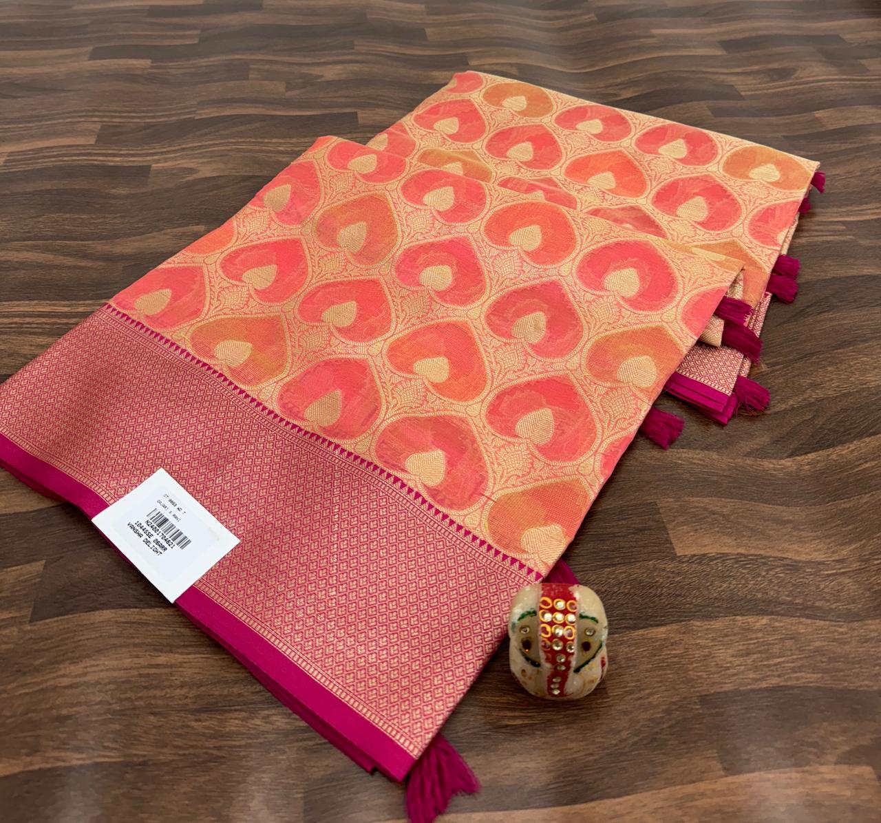 Premium Kota Chex Silk Saree with Blouse