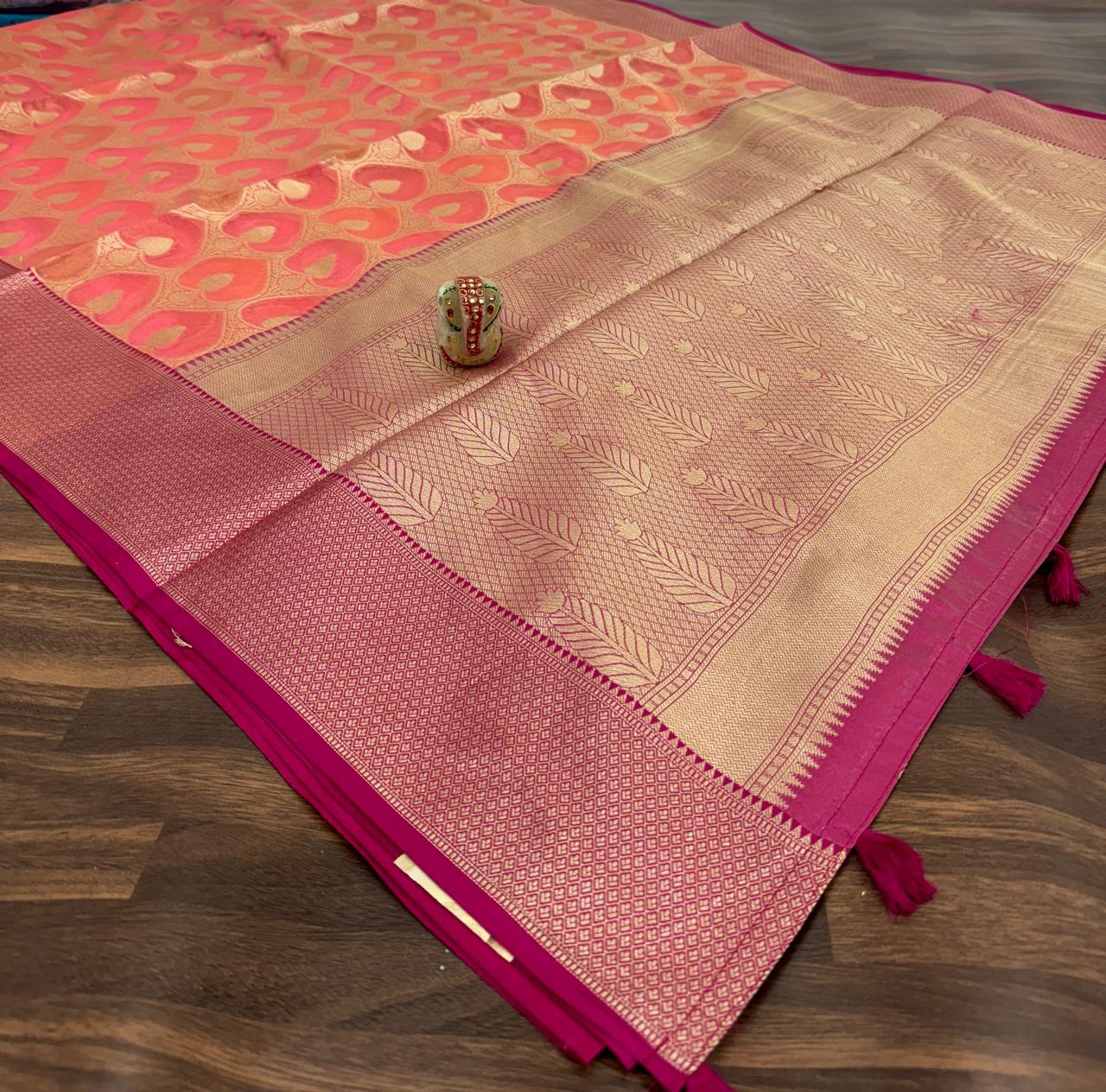 Premium Kota Chex Silk Saree with Blouse