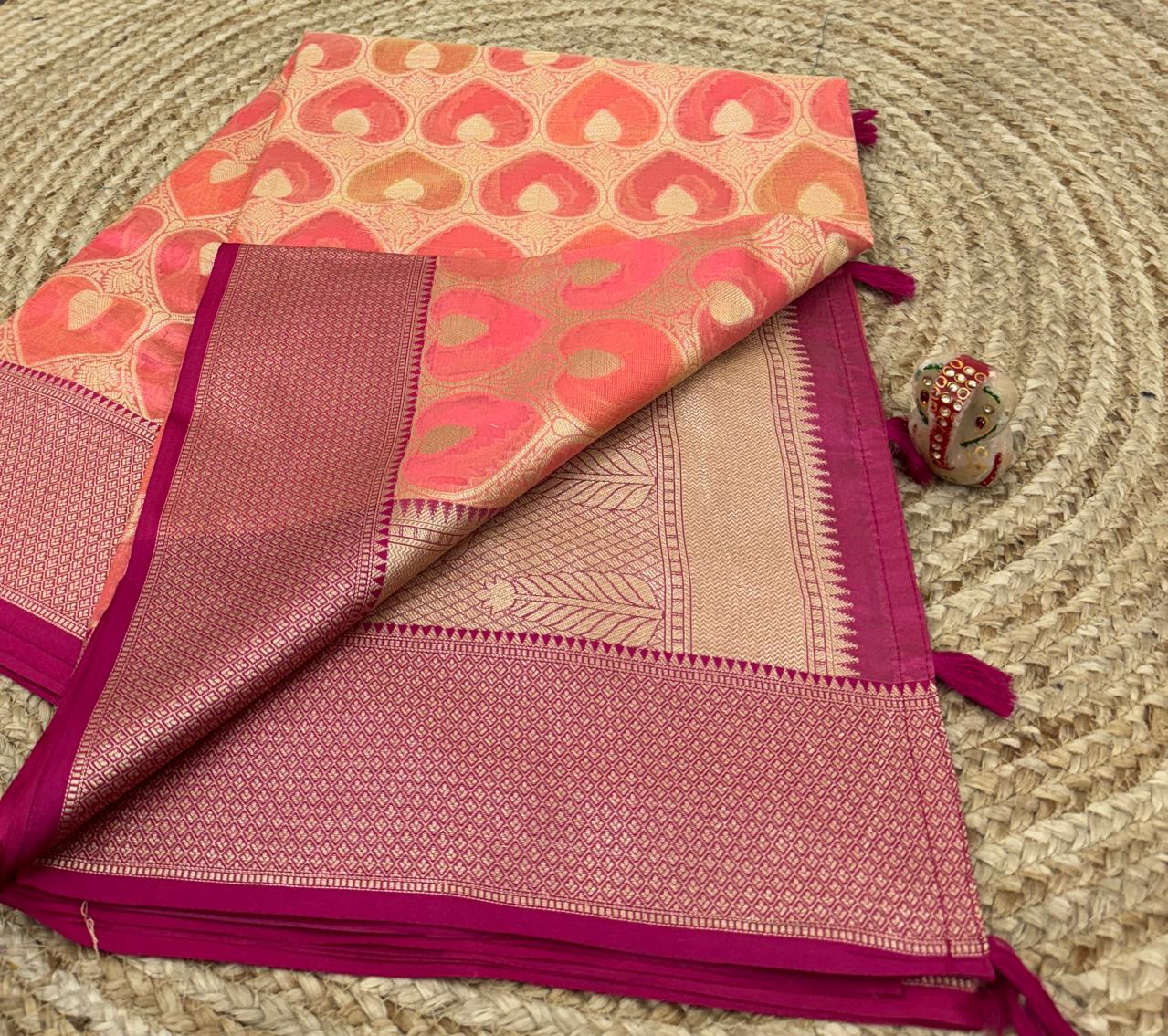 Premium Kota Chex Silk Saree with Blouse