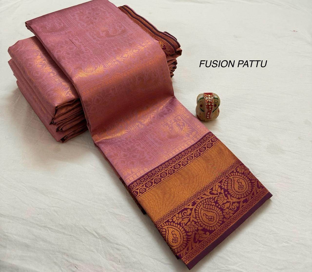 Fusion Pattu Saree With Blouse