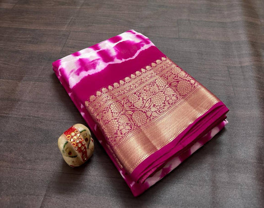 Pure Saburi Gala Georgette Saree with Blouse.