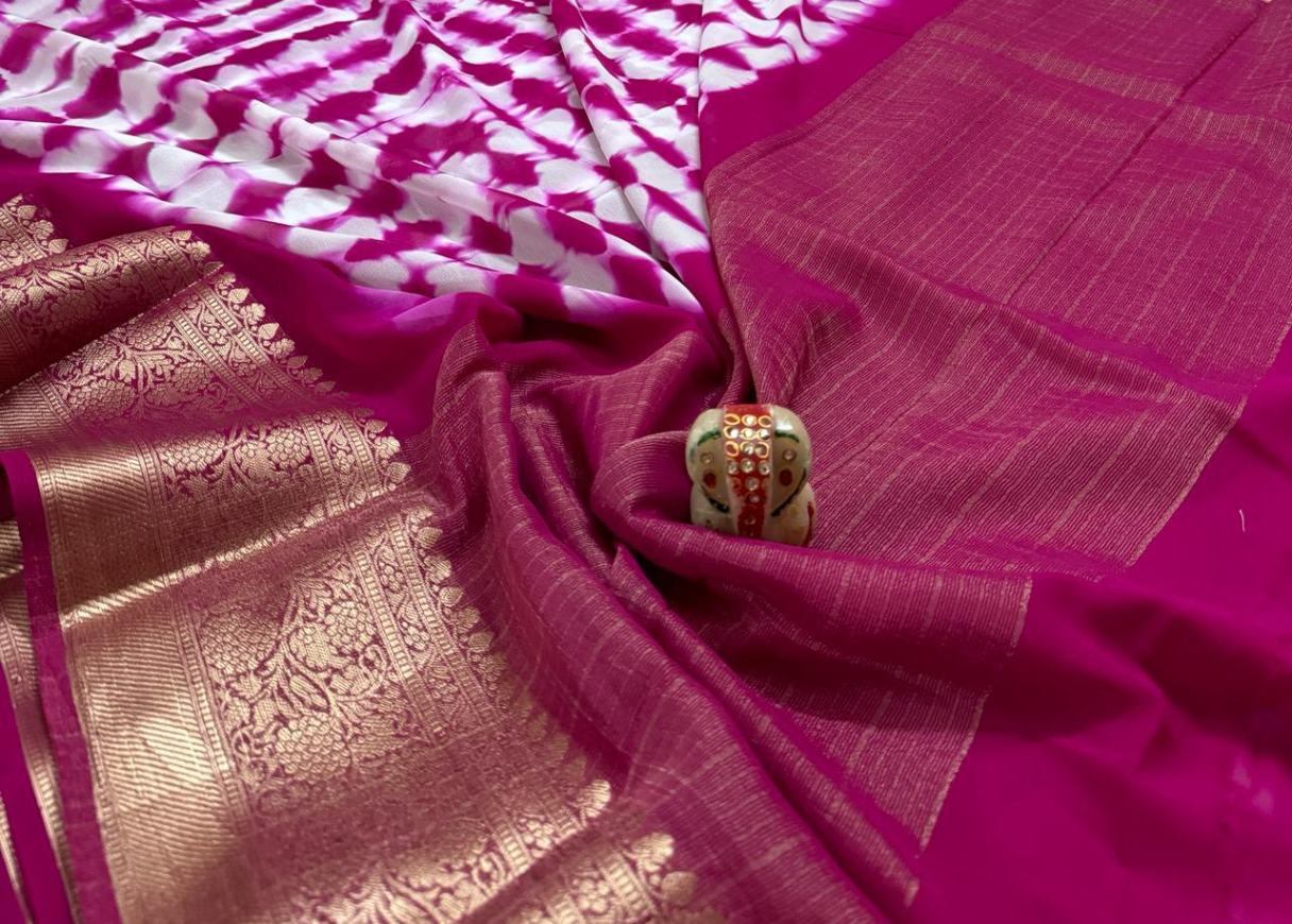 Pure Saburi Gala Georgette Saree with Blouse.