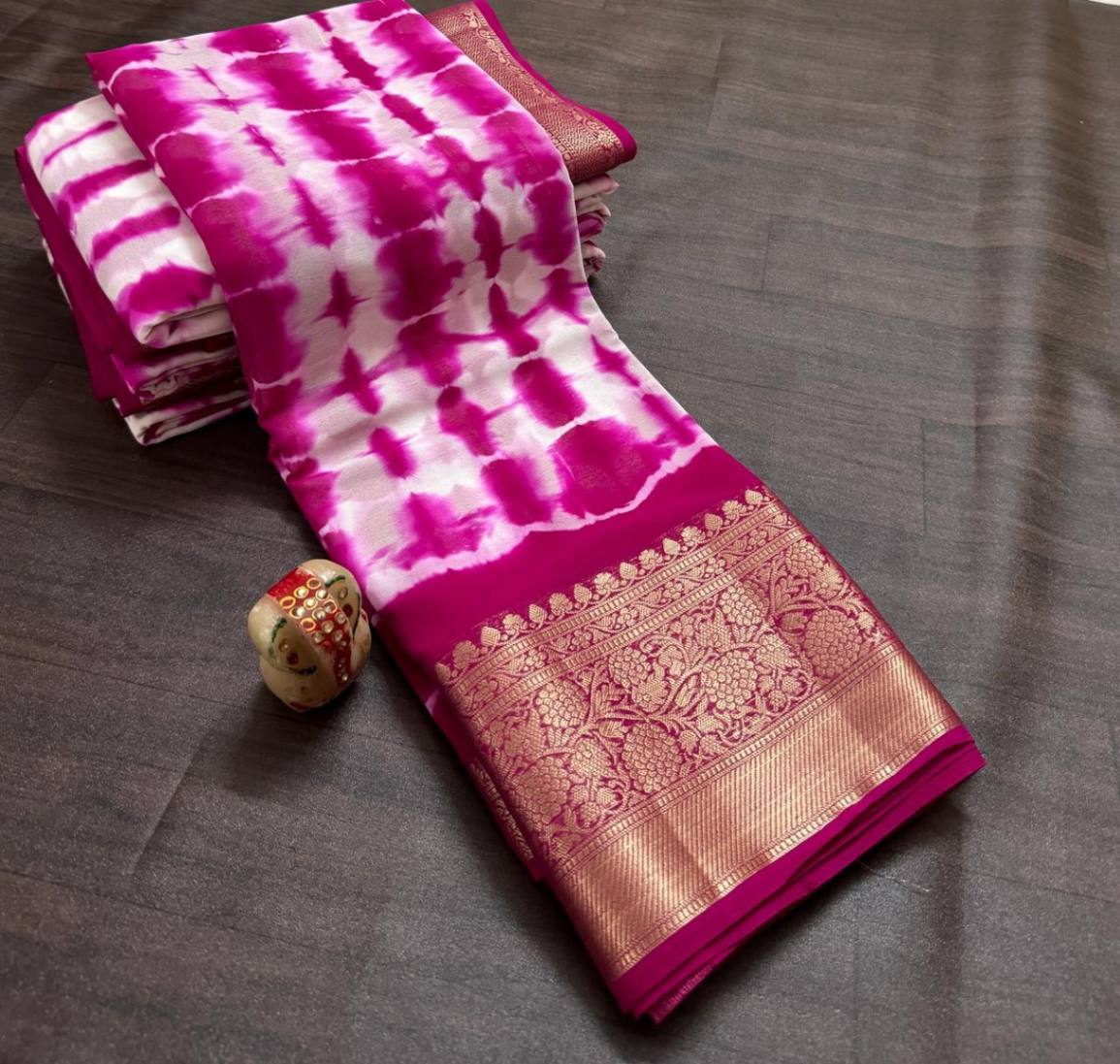 Pure Saburi Gala Georgette Saree with Blouse.