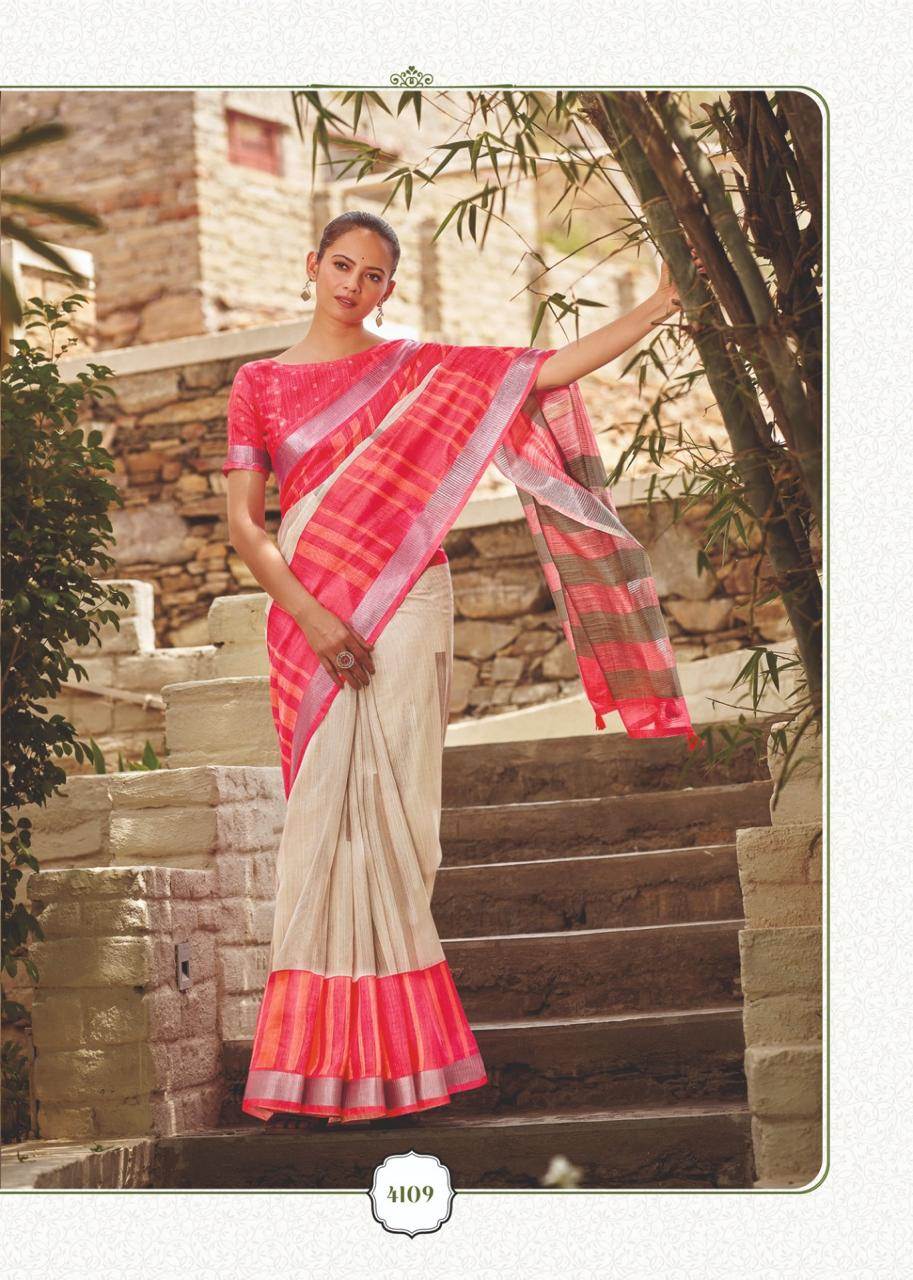 Slub Linen Sarees with Blouse.